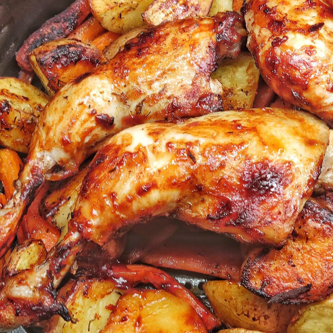 Air Fryer Potatoes and Chicken