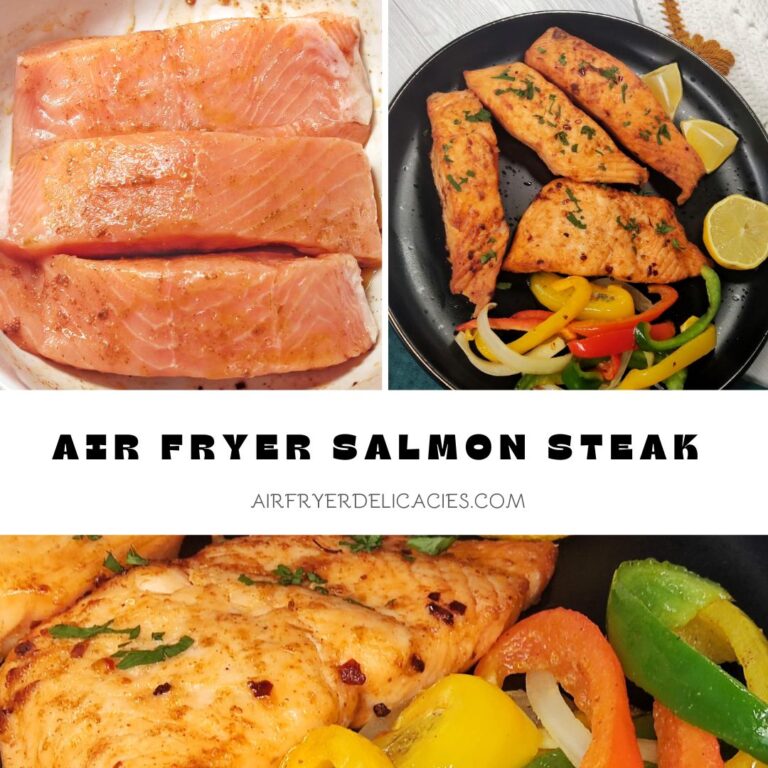 Perfect air fryer salmon steak recipe in 8 Minutes