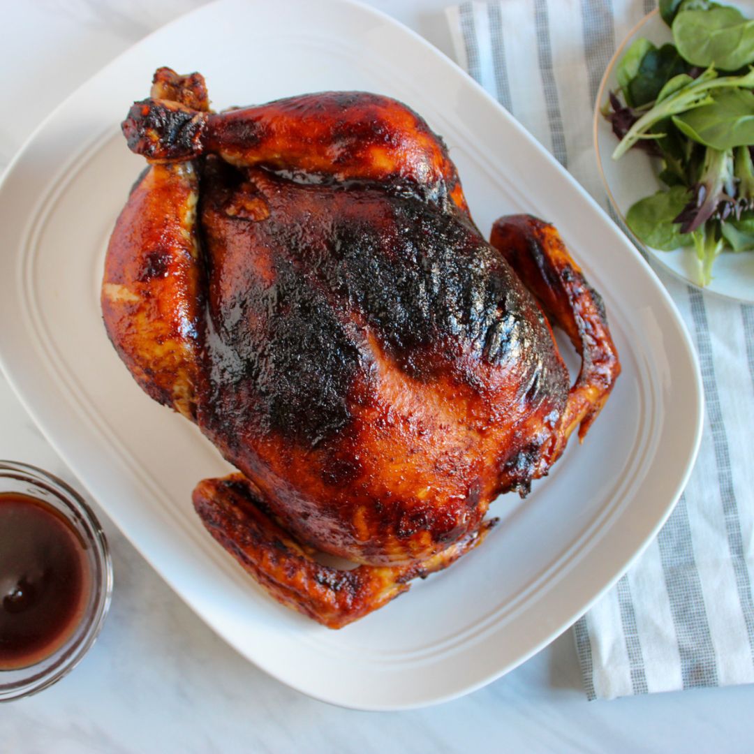 Air fryer BBQ Roast Whole Chicken recipe