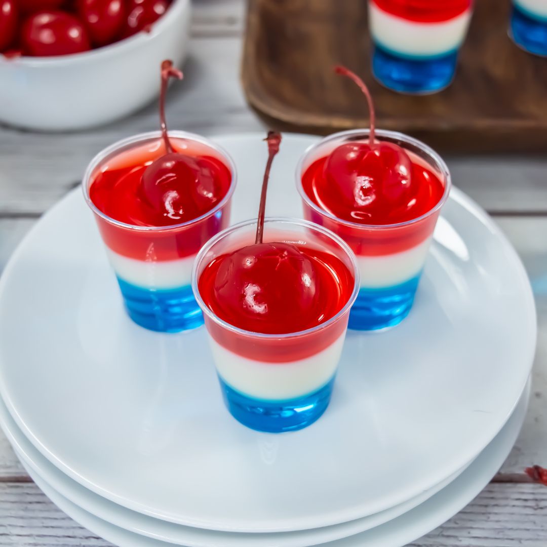 Red, White, and Blue Jello Shots Recipe